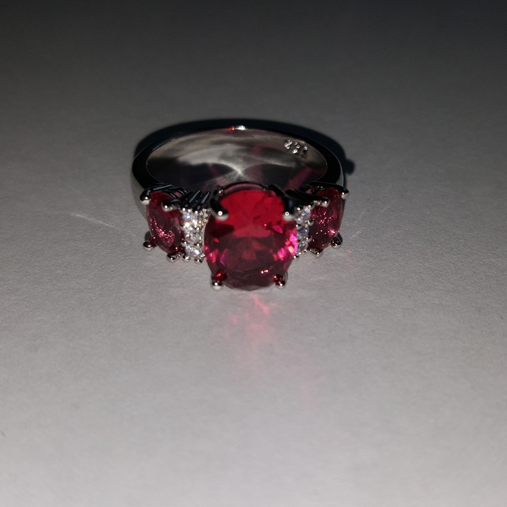 Ruby and Sterling silver ring